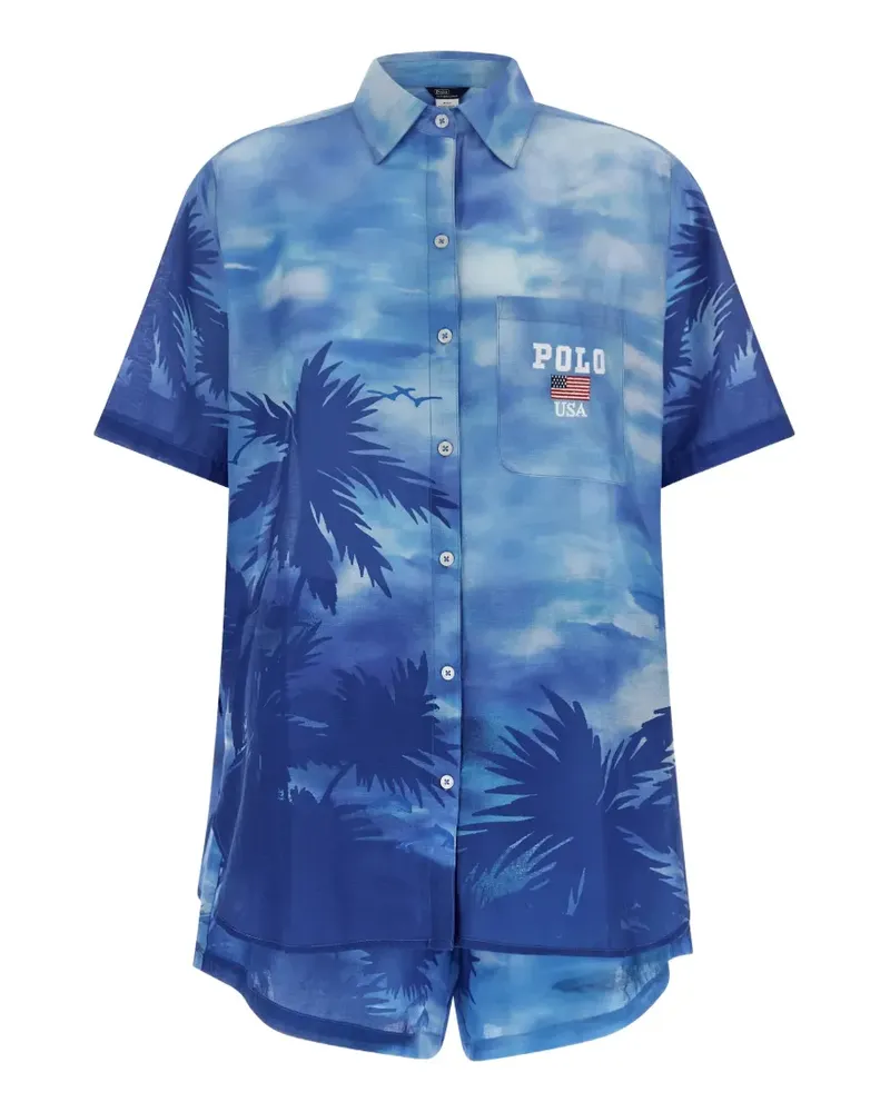 Ralph Lauren Palm cotton shirt and shorts set - Blau Blau