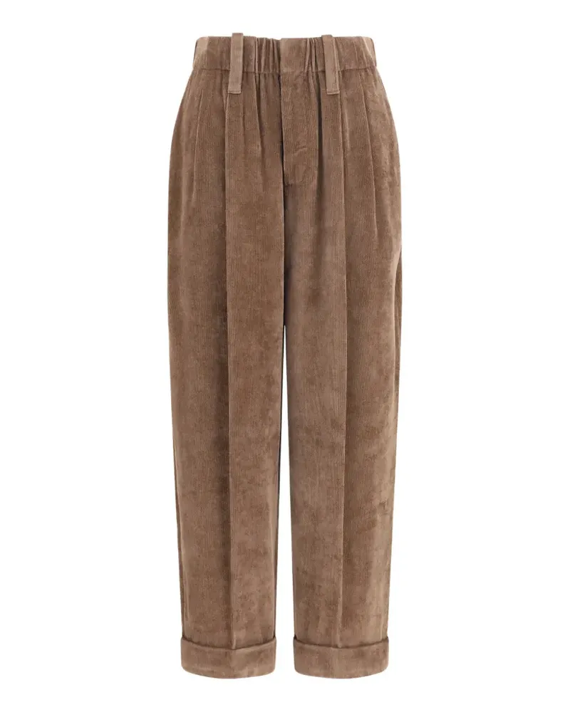 Brunello Cucinelli pleated corduroy trousers - Braun Braun