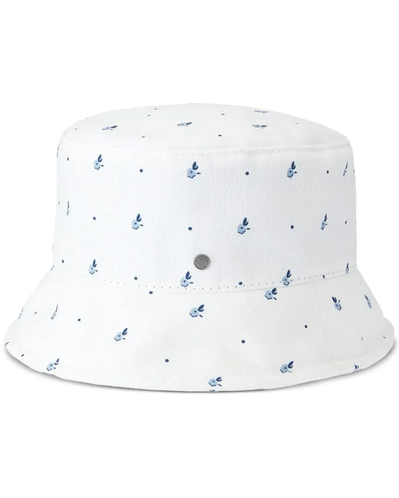 Maison Michel Axel Fischerhut mit Blumen-Print - Weiß Weiß