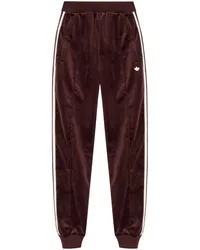 adidas logo-patch velvet track pants Braun