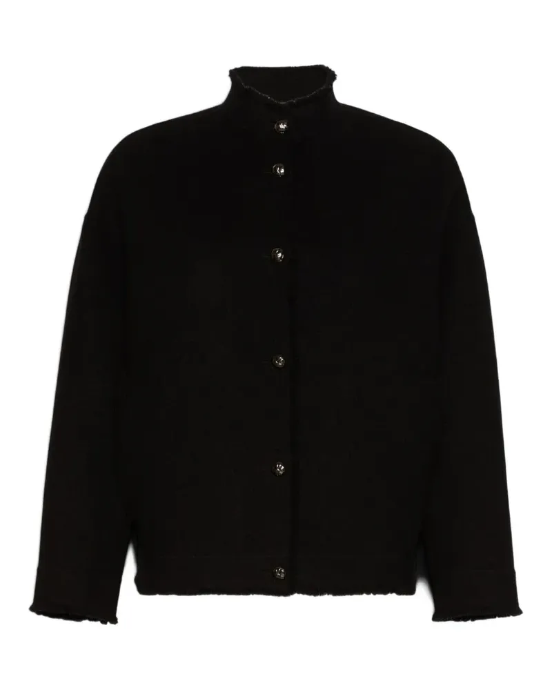Max Mara double jersey wool bomber jacket - black - Schwarz Schwarz