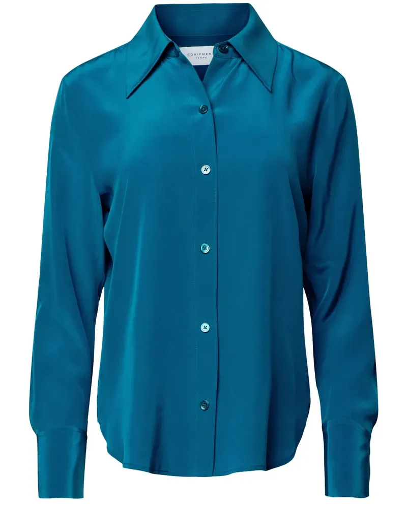 Equipment Leona Seidenhemd - Blau Blau