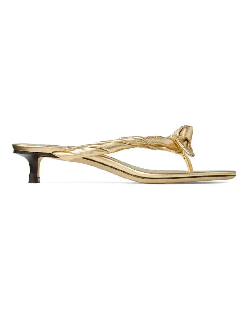 Jimmy Choo twisted bow mules - Gold Gold