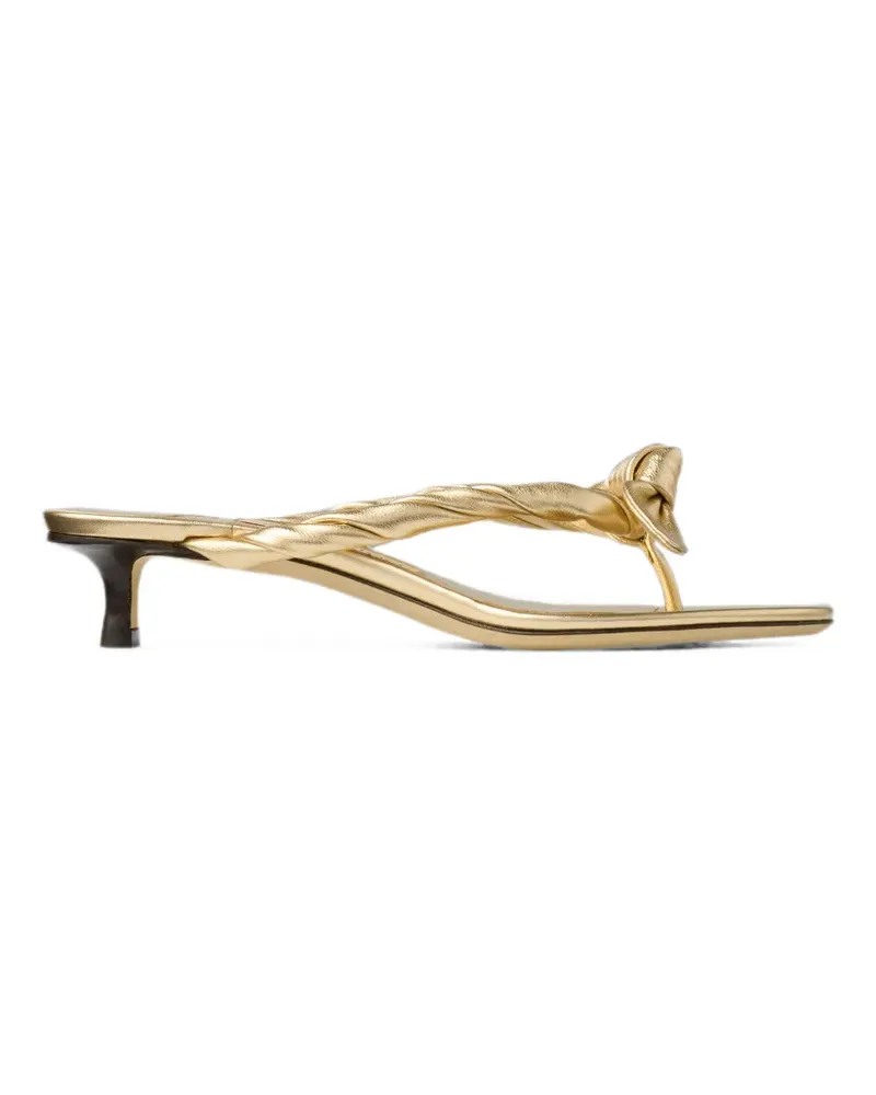 Jimmy Choo Liss Mules mit verdrehter Schleife - Gold Gold