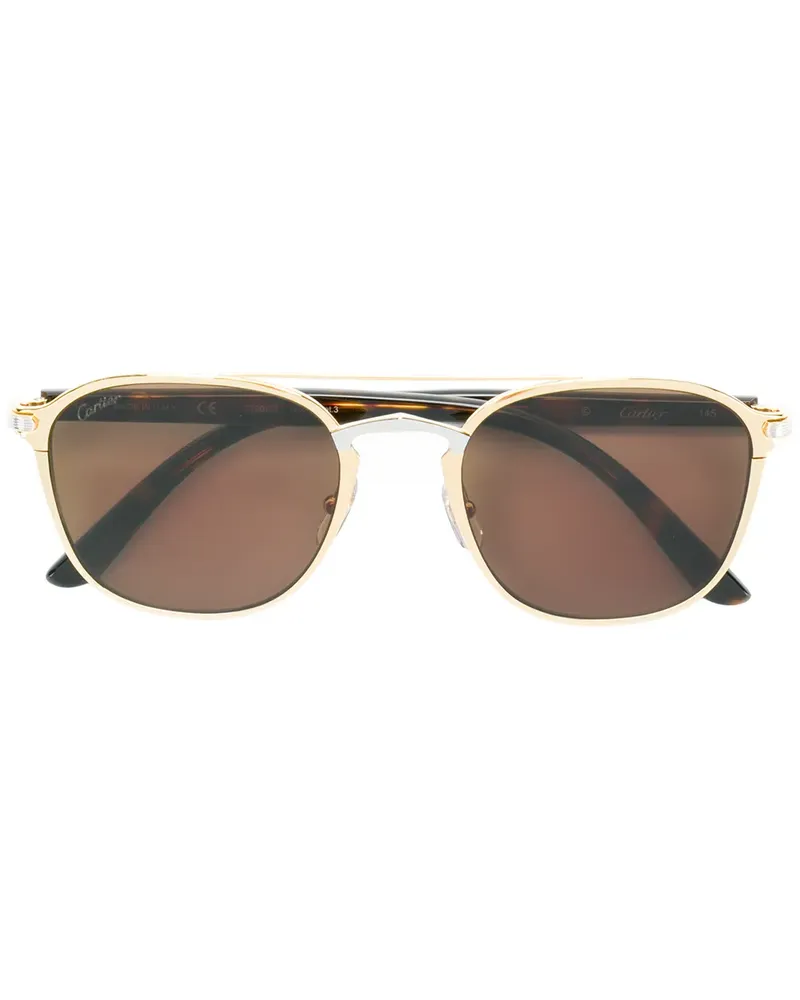 Cartier Sonnenbrille mit Logo-Schild - Metallic Metallic
