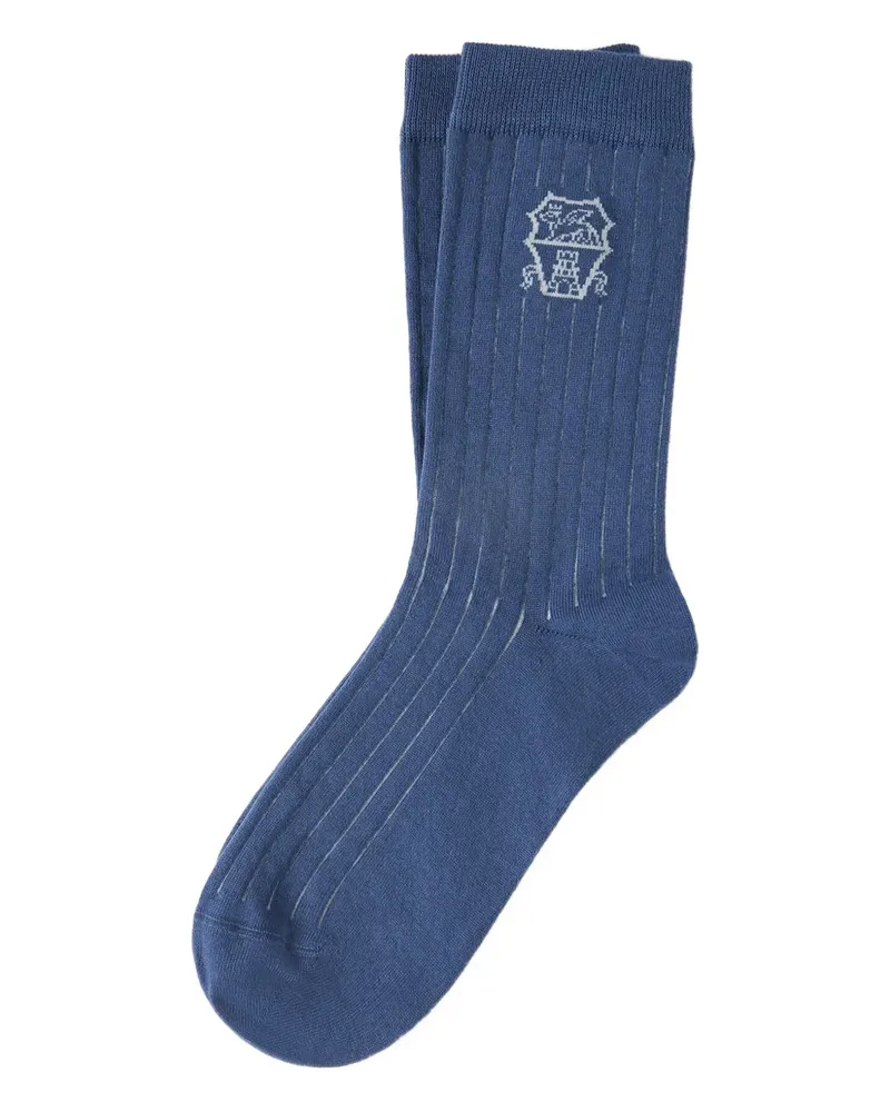Brunello Cucinelli Socken mit Logo - Blau Blau