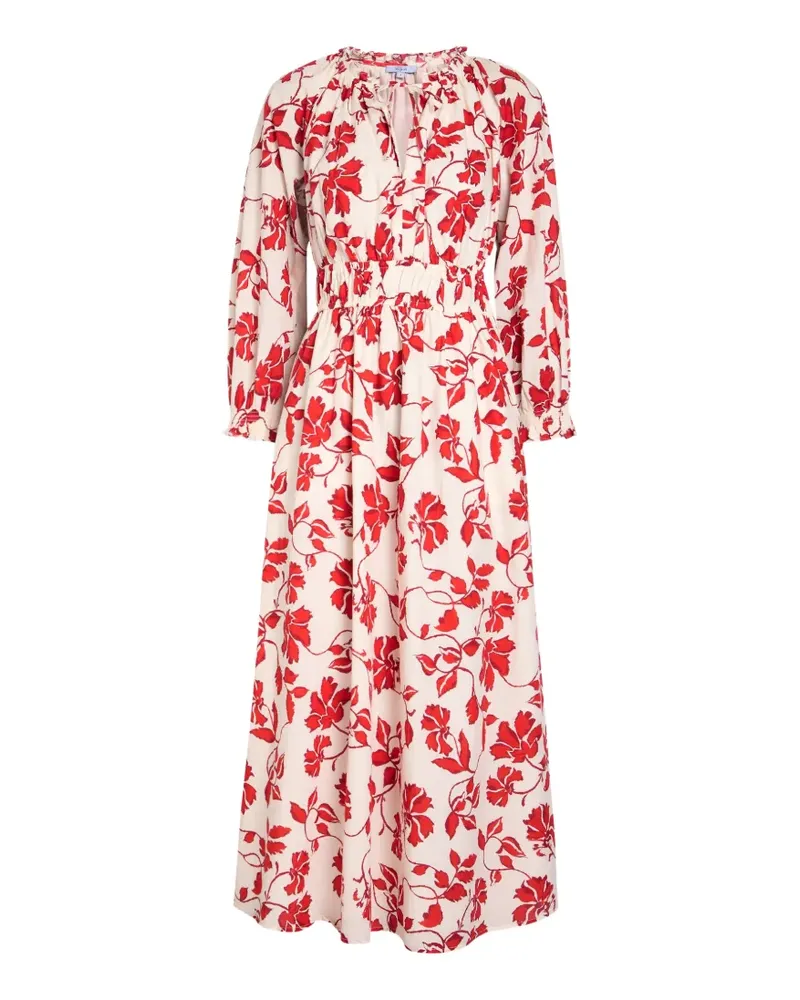 RAILS Matia floral-print smocked-waist midi dress - Nude Nude