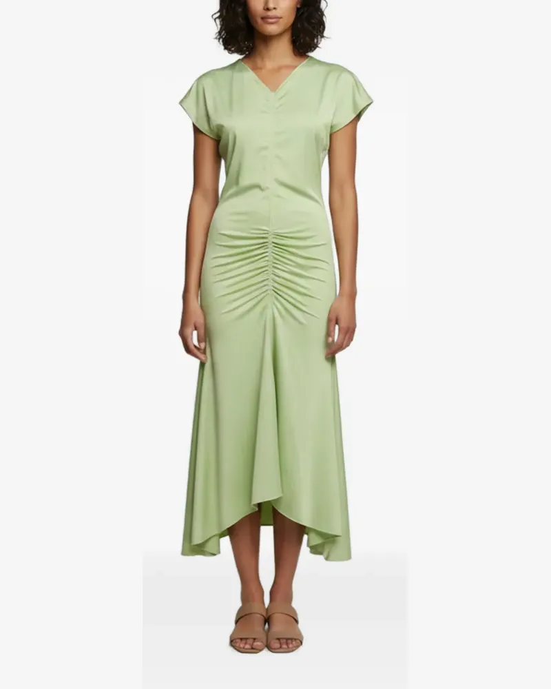 Victoria Beckham ruched asymmetric dress - Grün Grün