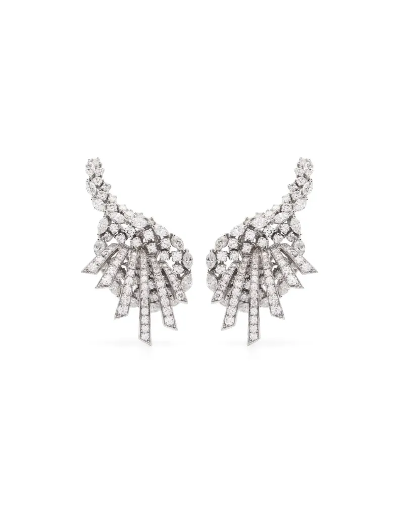 YEPREM 18kt Weißgoldohrringe mit Diamanten - Silber Silber