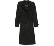 Zweireihiger Trenchcoat - Schwarz