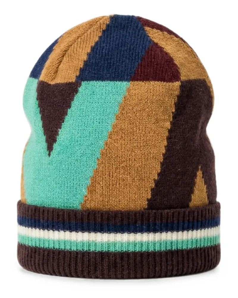 Valentino Garavani Beanie mit geometrischem Muster - Braun Braun