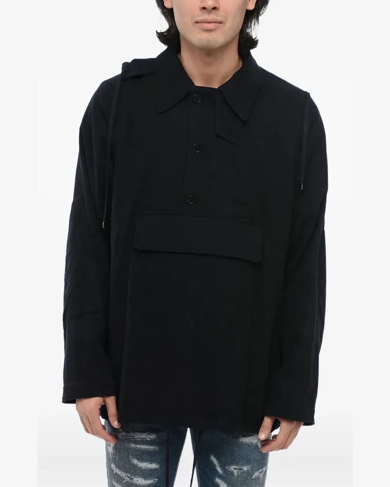 AURALEE belted hooded jacket - Schwarz Schwarz