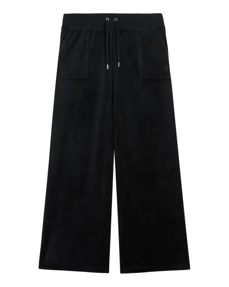 Juicy Couture Velours-Jogginghose mit weitem Bein - Schwarz Schwarz
