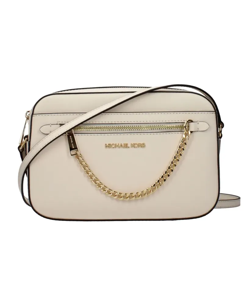 Michael Kors large Jet Set saffiano leather crossbody bag - Nude Nude