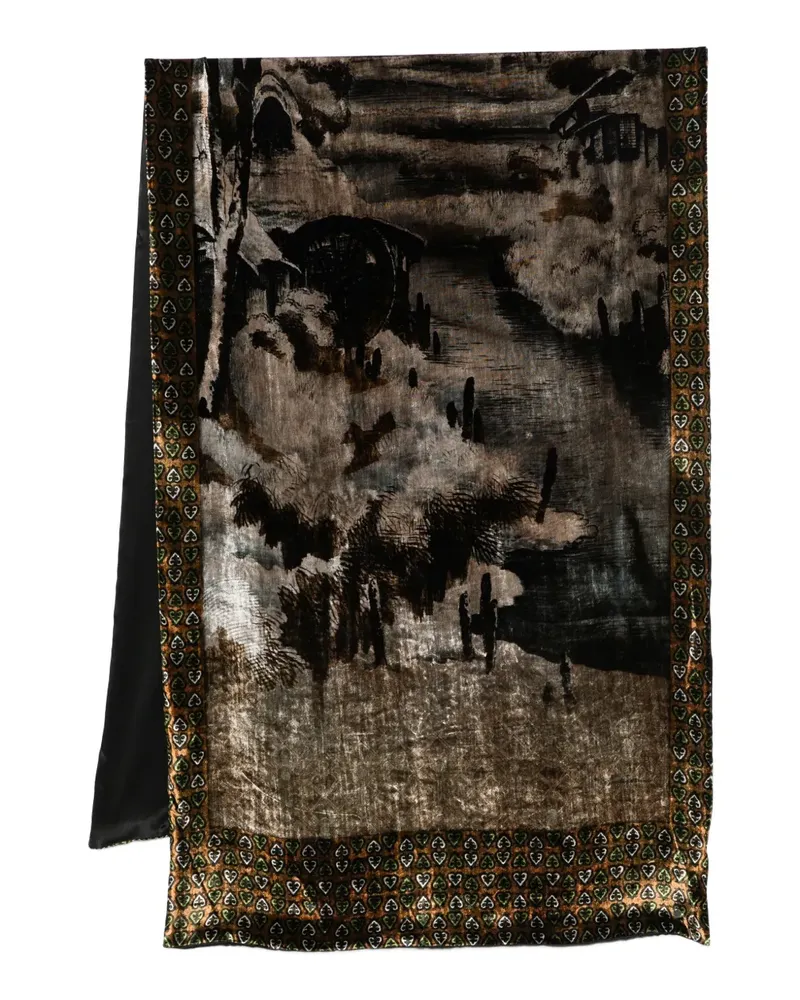 Pierre-Louis Mascia Schal mit grafischem Print - Braun Braun