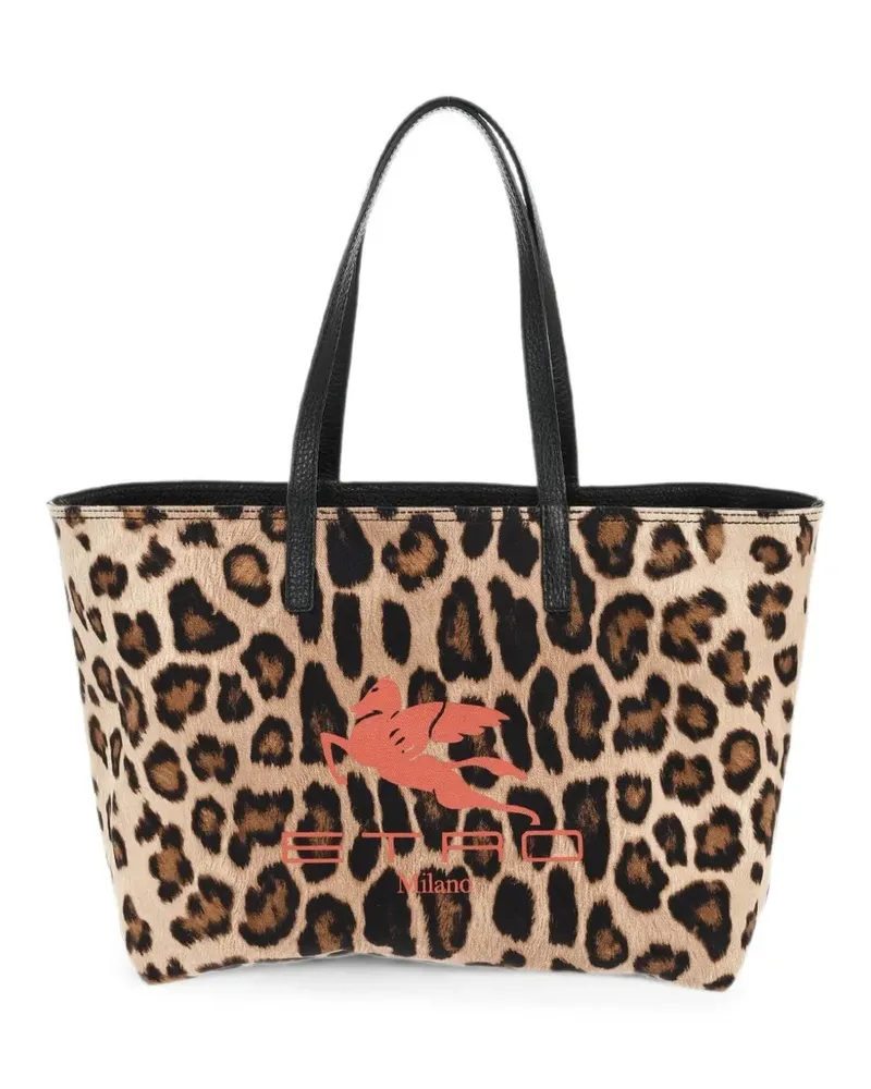 Etro reversible pebbled leather tote bag - Nude Nude