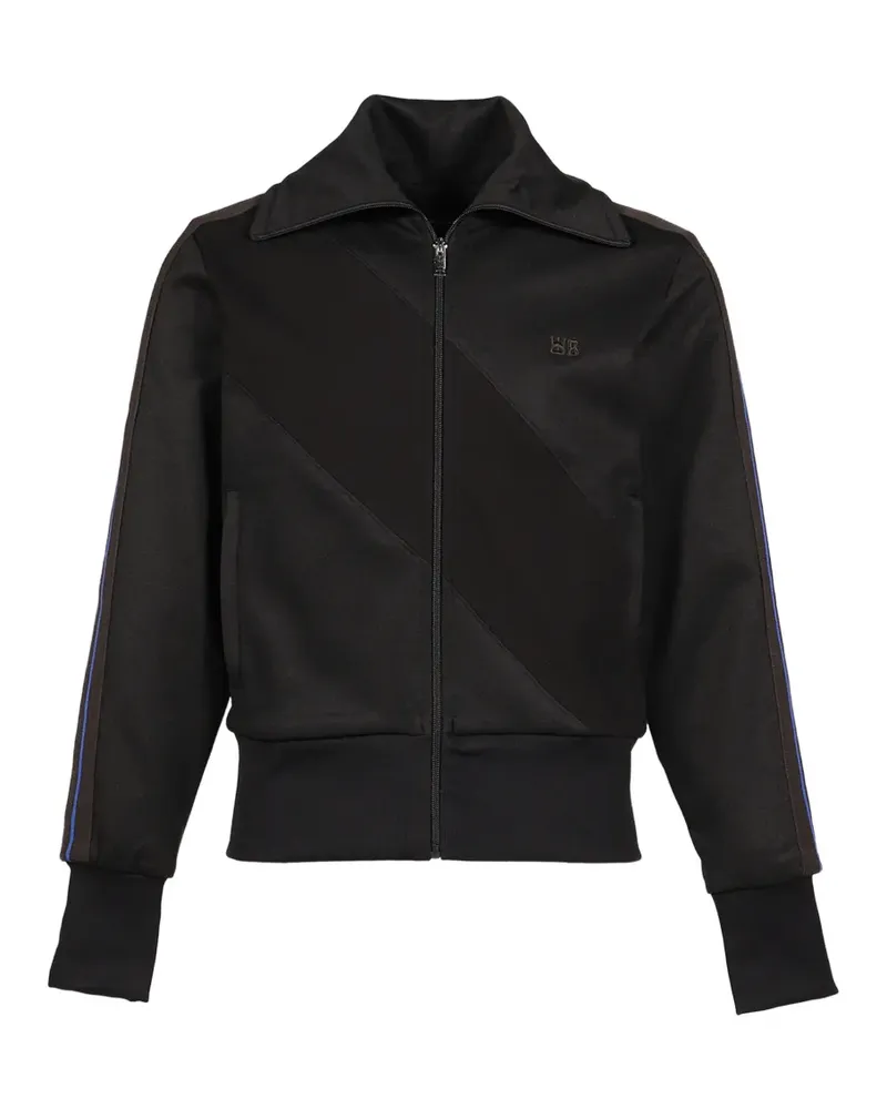 Wales Bonner Gestreifte Jacke mit Logo-Stickerei - Schwarz Schwarz