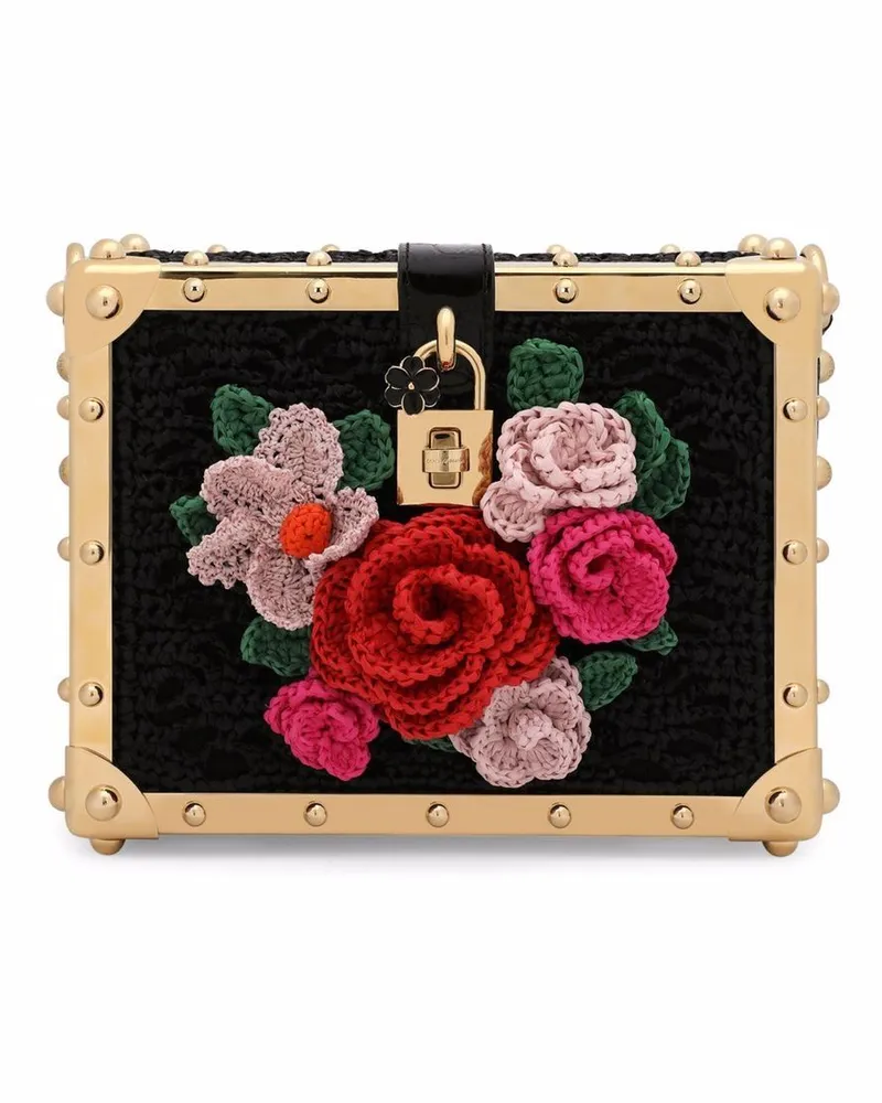 Dolce & Gabbana Dolce Box Tasche aus Bast - Schwarz Schwarz