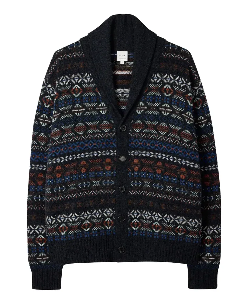 Paul Smith Gemusterter Cardigan - Blau Blau