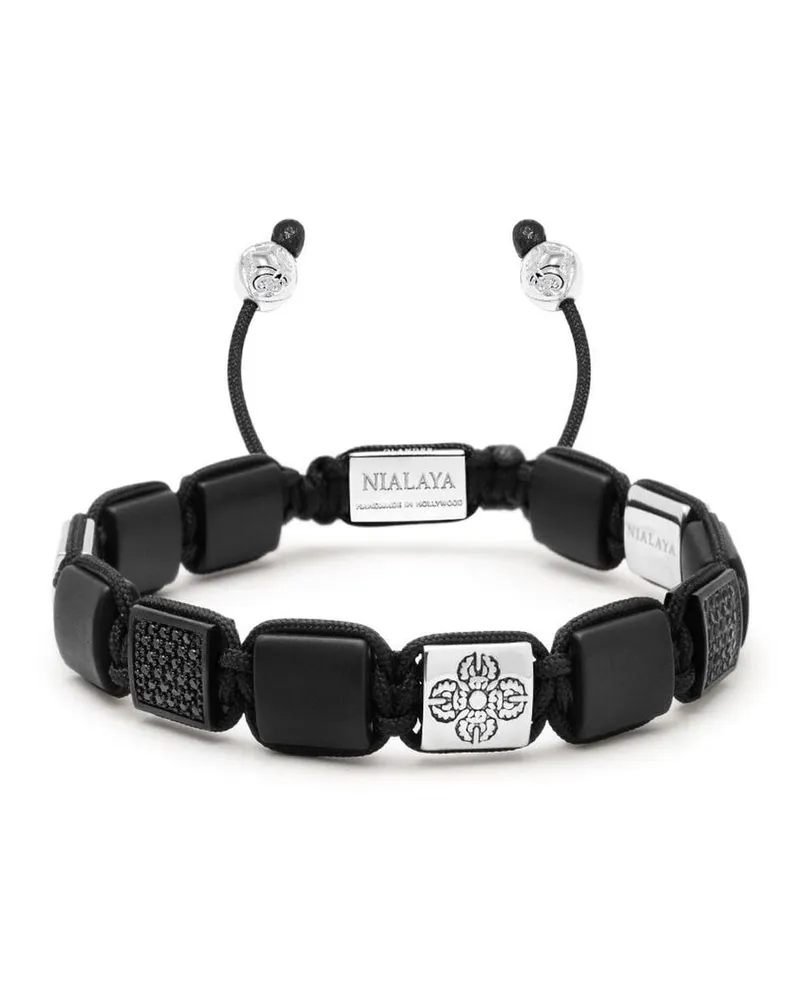 Nialaya The CZ Flatbead Armband Schwarz