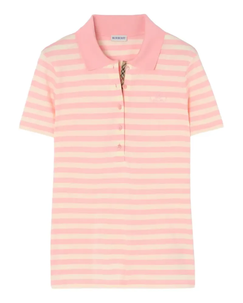 Burberry Gestreiftes Poloshirt - Rosa Rosa