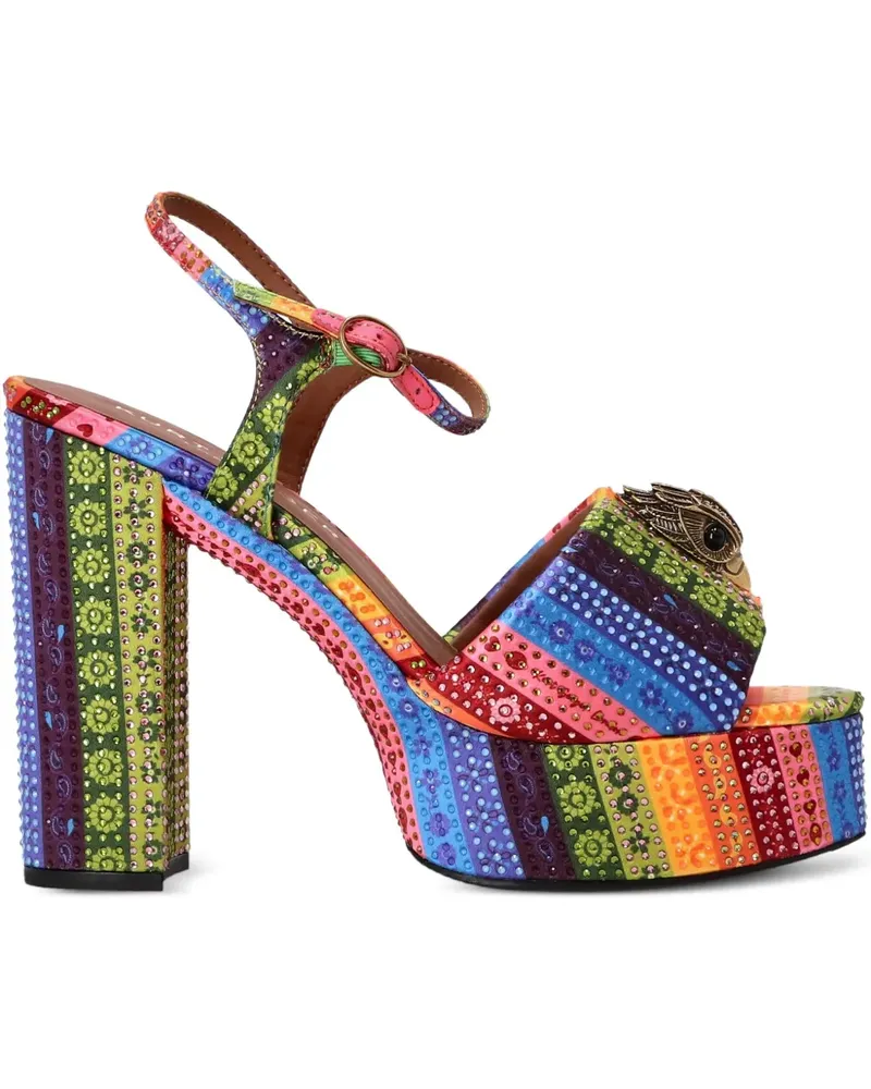 Kurt Geiger Kensington Plateau-Sandalen mit Kristallen 125mm - Nude Nude