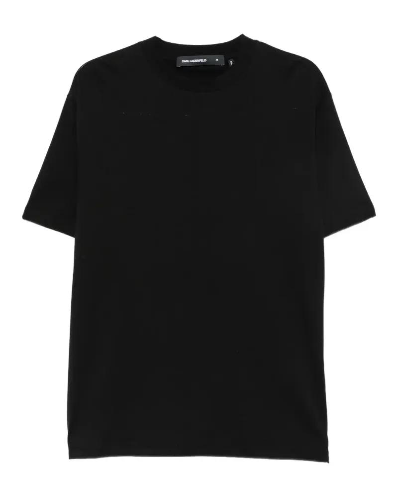 Karl Lagerfeld logo-detail round-neck T-shirt - Schwarz Schwarz