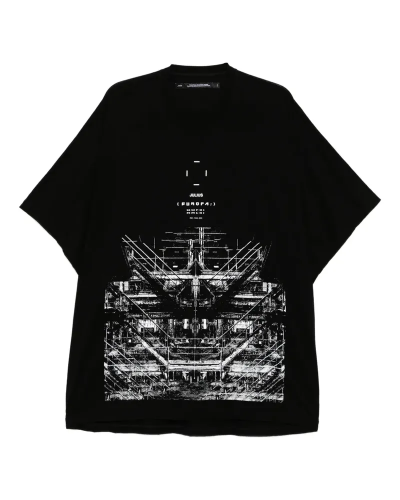 Julius T-Shirt mit grafischem Print - Schwarz Schwarz