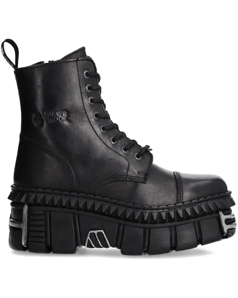 New Rock M-WALL083CCT-S9 Plateau-Stiefel - Schwarz Schwarz