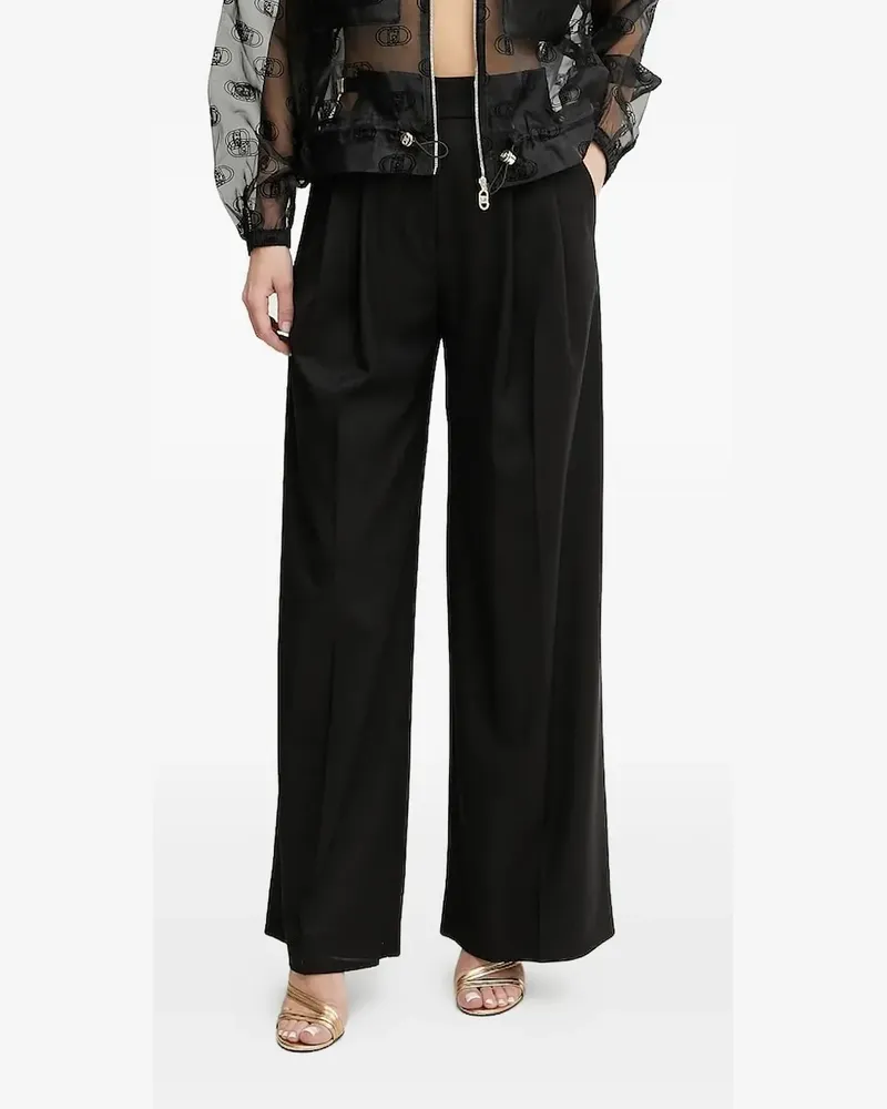 Just Cavalli Weite Hose mit Logo-Schild - Schwarz Schwarz