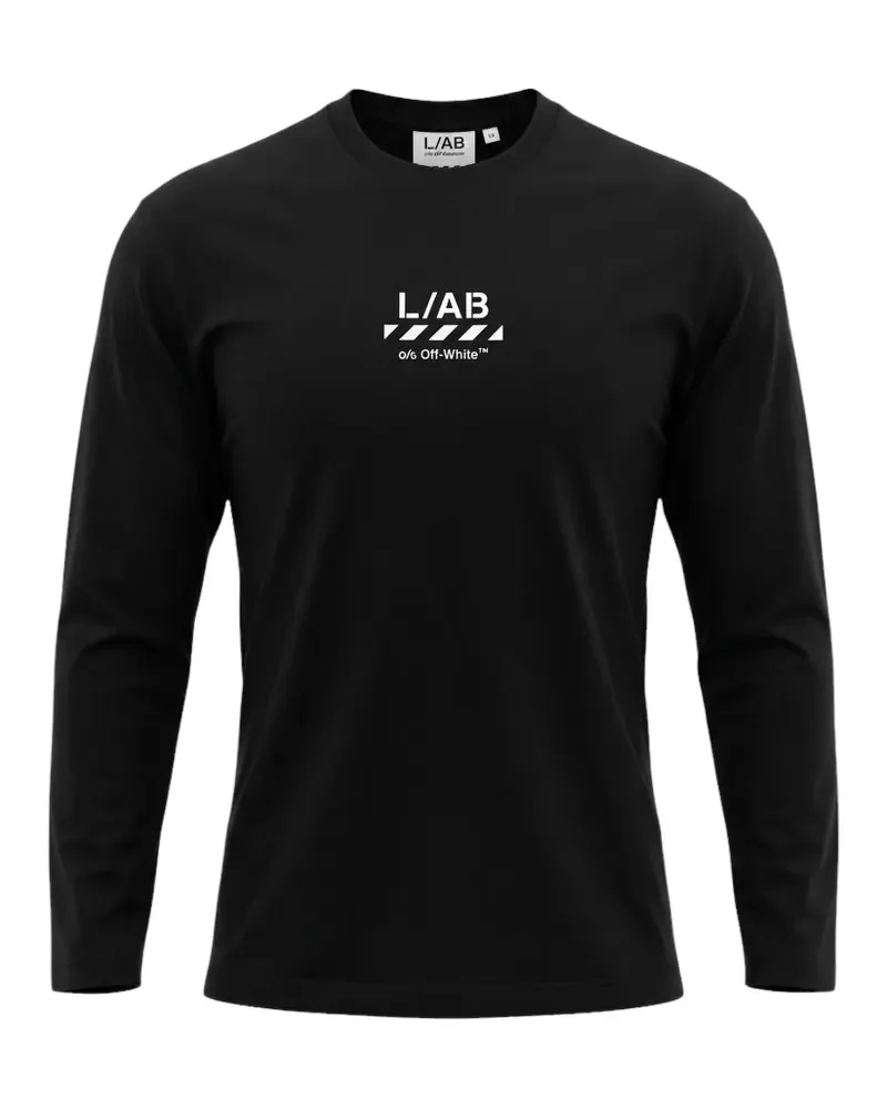 OFF-WHITE L/AB Diagonal Langarmshirt - Schwarz Schwarz