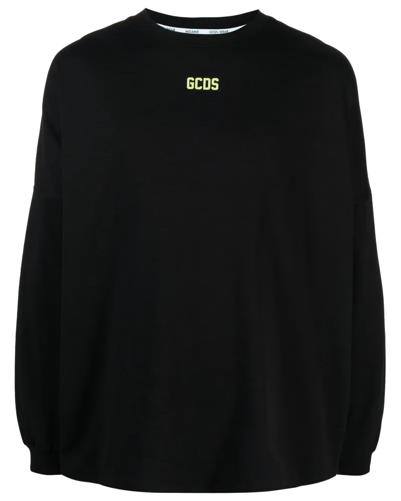 GCDS Langarmshirt mit Logo-Print - Schwarz Schwarz