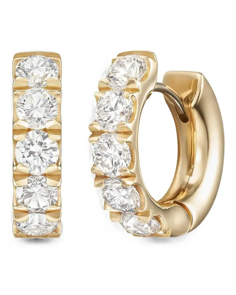 Melissa Kaye super Clara diamond hoop earrings - Gold Gold