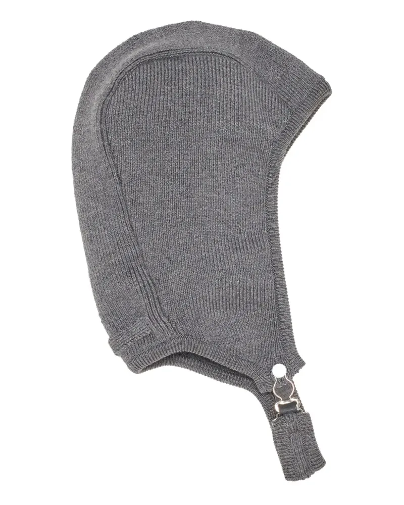 Jean Paul Gaultier Gerippte Beanie mit Strumpfhalter - Grau Grau
