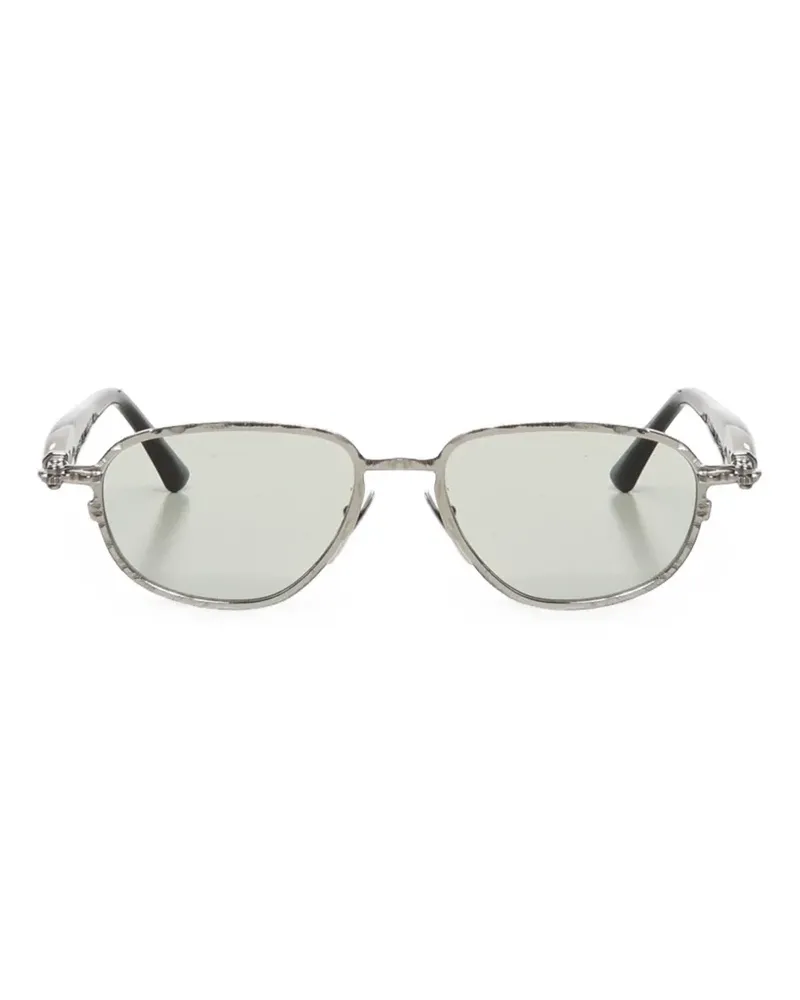 KUBORAUM Maske J71 Sonnenbrille mit geometrischem Gestell - Silber Silber