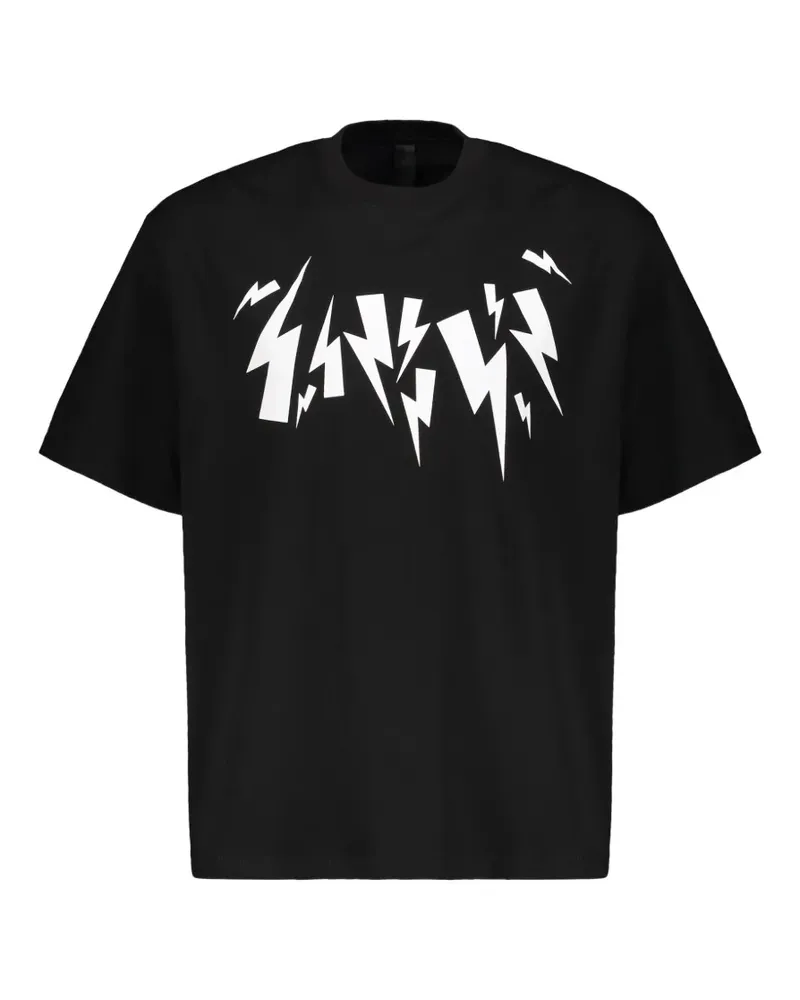 Neil Barrett graphic-print cotton T-shirt - Schwarz Schwarz