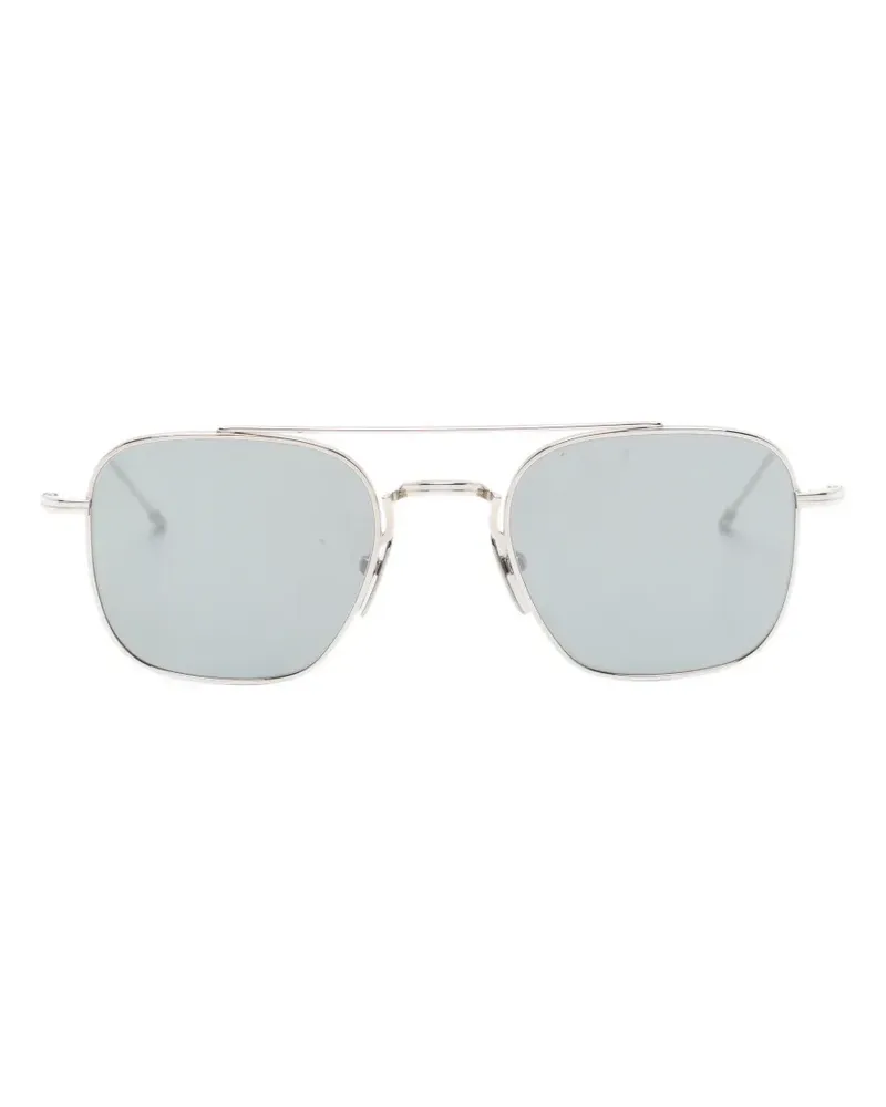Thom Browne double-bridge geometric-frame sunglasses - Silber Silber