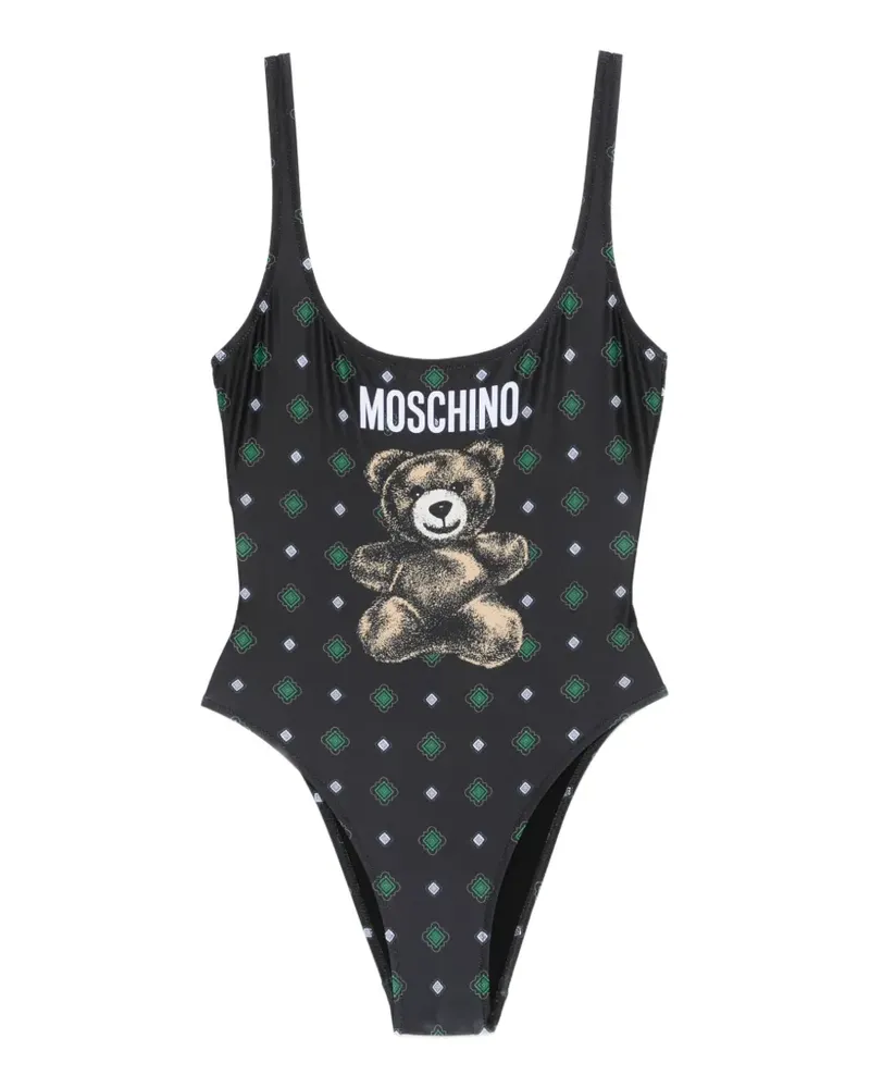 Moschino Badeanzug mit Print-Detail - Schwarz Schwarz