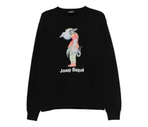 Sweatshirt mit grafischem Print - Schwarz