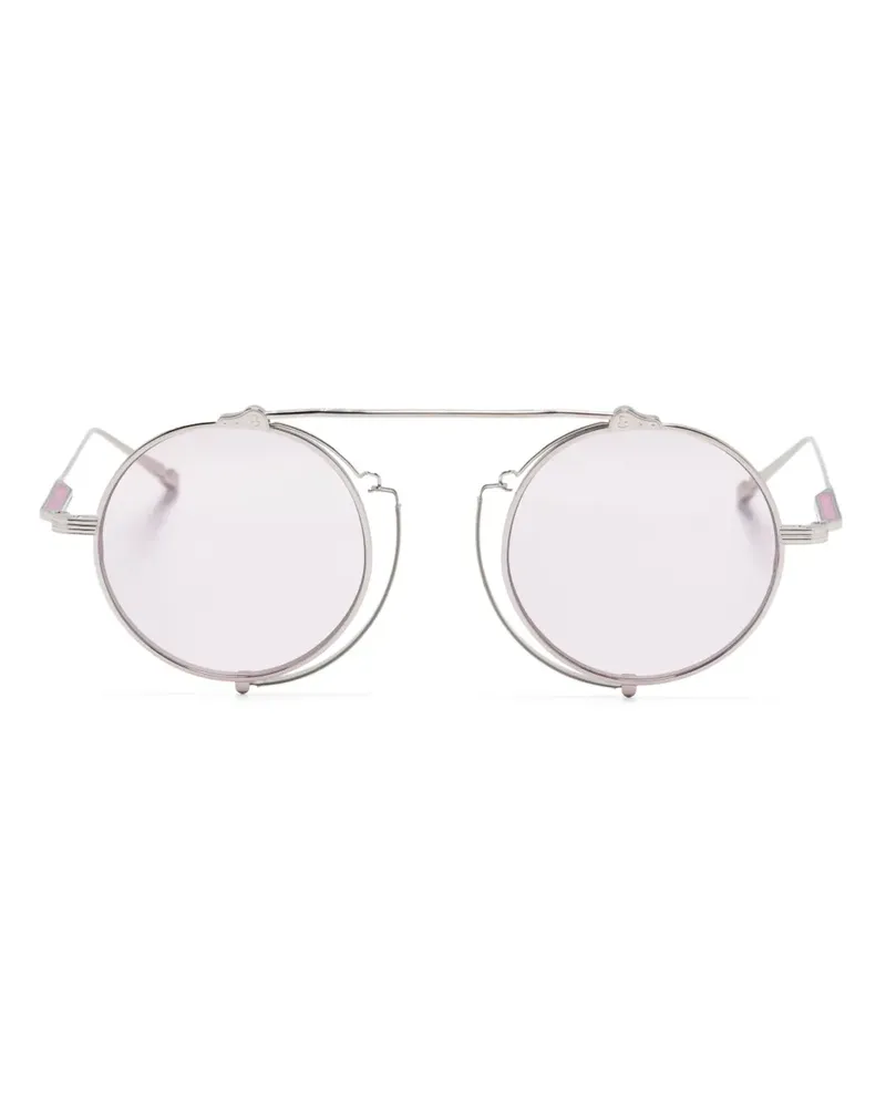 MATSUDA Sonnenbrille mit rundem Gestell - Silber Silber