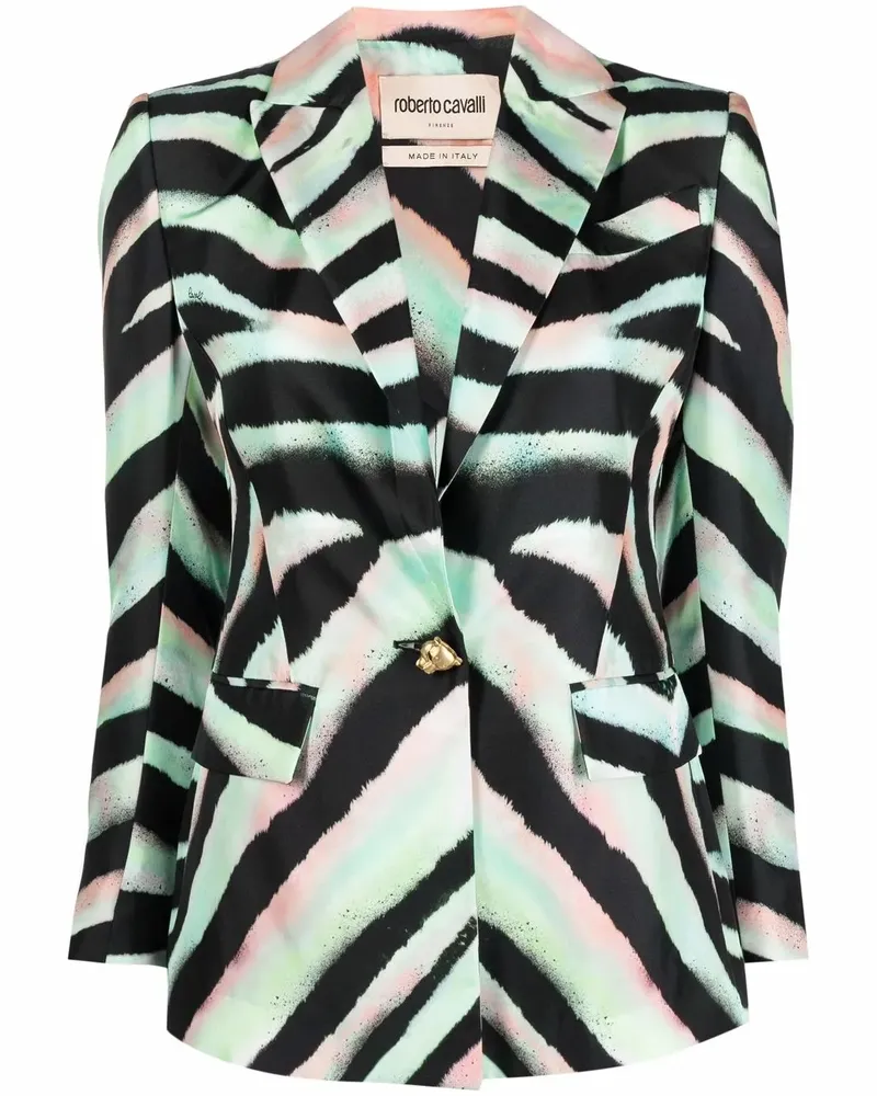Roberto Cavalli Blazer mit Print - Schwarz Schwarz