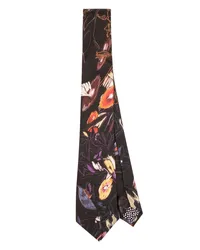 Paul Smith Seidenschal mit Blumen-Print Braun