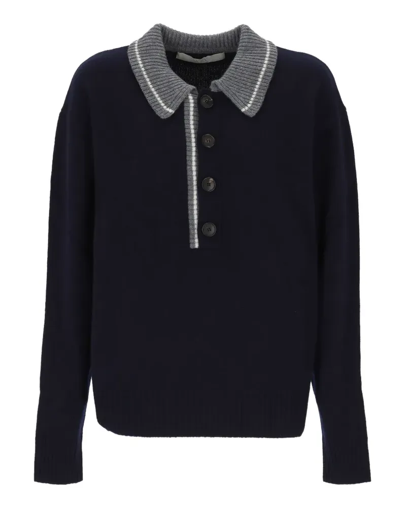 TELA button-fastening wool sweater - Blau Blau