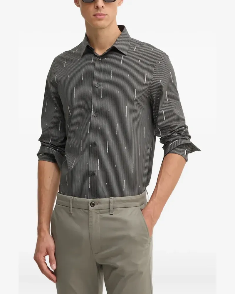 Armani Exchange Gestreiftes Hemd - Grau Grau