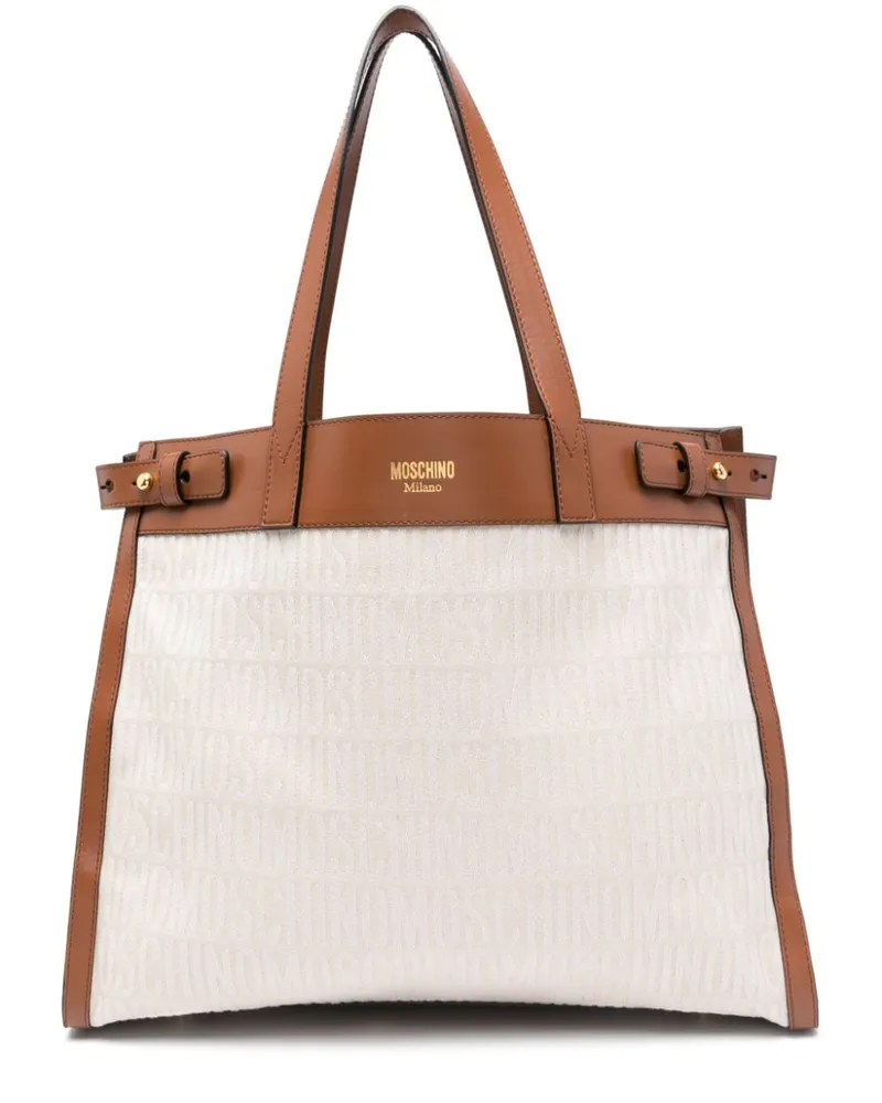 Moschino Shopper aus Logo-Jacquard - Nude Nude