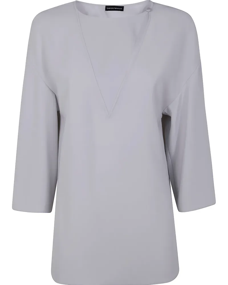 Emporio Armani Bluse mit Schlitz - Grau Grau