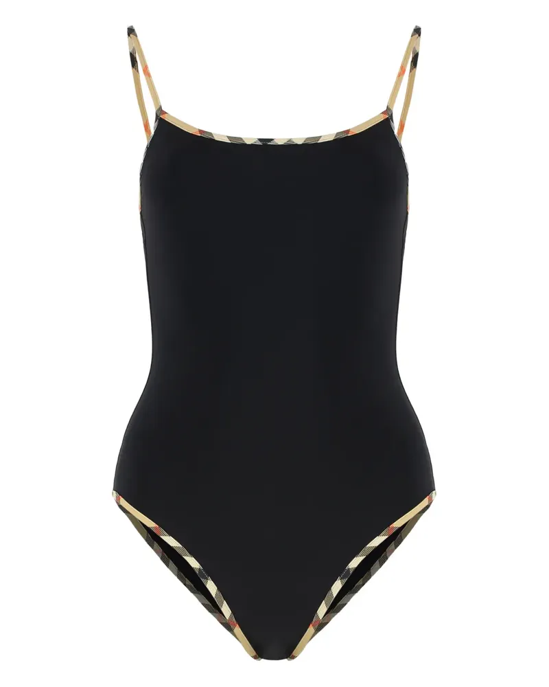 Burberry check trim top - Schwarz Schwarz