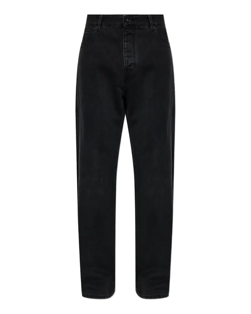 Balmain logo-patch loose-fit jeans - Schwarz Schwarz