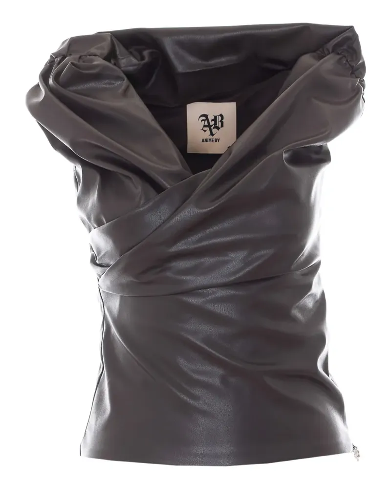 Aniye By Caly faux-leather top - Braun Braun