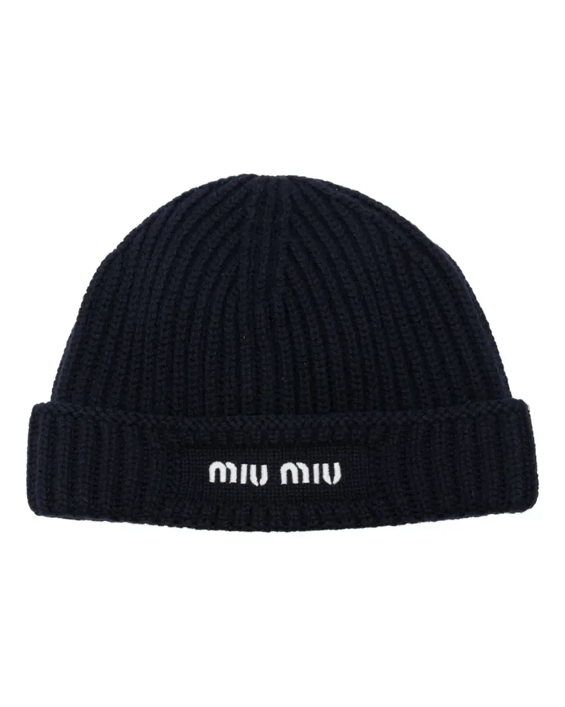 Miu Miu Beanie aus Wolle - Blau Blau